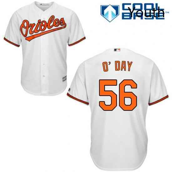 Youth Majestic Baltimore Orioles 56 Darren ODay Replica White Home Cool Base MLB Jersey